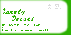 karoly decsei business card